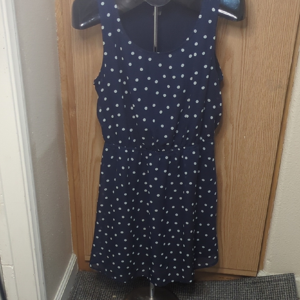 Mimi Chica Navy Polka Dot Dress